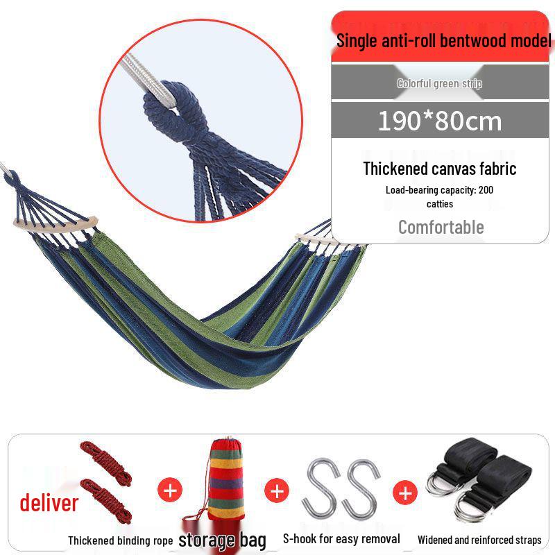 Rainbow Striped Portable Outdoor Hammock Chair for College Students