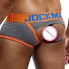 Sexy Men's Cotton Breathable Low Waist Open Back Crotch Boxer Briefs Trunks