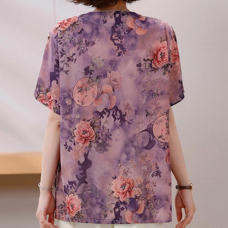 Blusas Elegantes de Talla Grande para Mujer 4XL-8XL Verano Tops Oversize Camisas Casuales de Manga Corta para Mujer