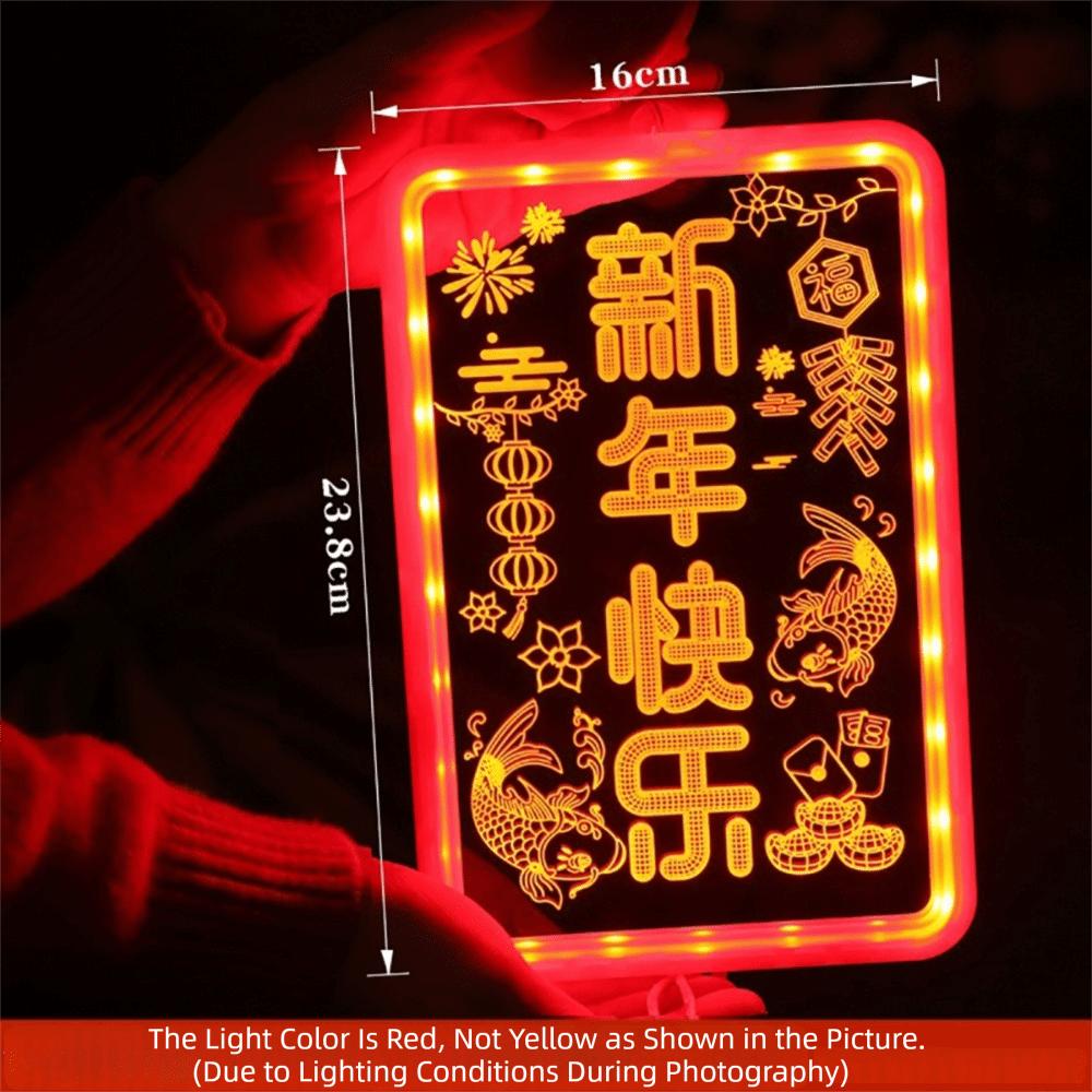 New Acrylic New Year Lantern With Tassel Red Red Hanging Lanterns Good Luck Fu Character Lights Chinese New Year