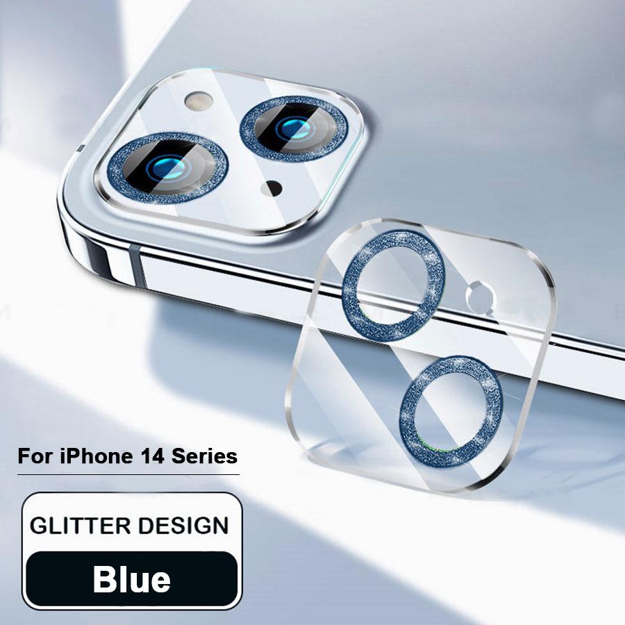 

Для iPhone 15 14 13 12 mini 11 Pro Max Glitter Diamond Bling Camera Lens Protector Загартоване скляне кільце iPhone 14 Pro синій