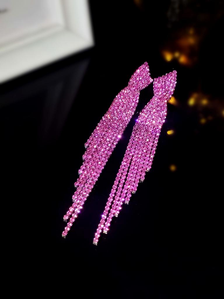 Premium Shiny Claw Chain Luxury Crystal Earrings