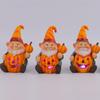 Cute Halloween Gnome Pumpkin Statues with Light Resin Crafts Pumpkin Old Men Statue Realistic Funny Halloween Ornaments