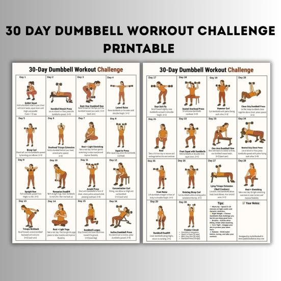 2 Stück Visualisierter Trainingsplan 30-Tage-Fitness-Challenge Heimtraining für Anfänger Tägliches Ganzkörper-Muskeltraining Fettverbrennung und Formung Täglich