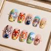 Zootopia Paznokcie do noszenia - Urocze naklejki do zdobienia paznokci dla dzieci (Krótki i Długi)