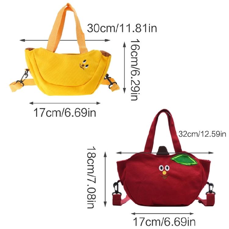 All-matching Canvas Handbag for Women Shoulder Bag Lovely Banana Crossbody Bag