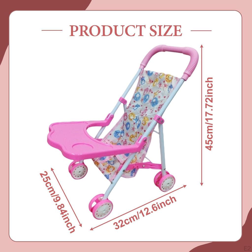 Puppenwagen Gastgeschenk Geburtstagsgeschenk Rollenspiel Zusammenklappbar Pädagogisch Mädchen