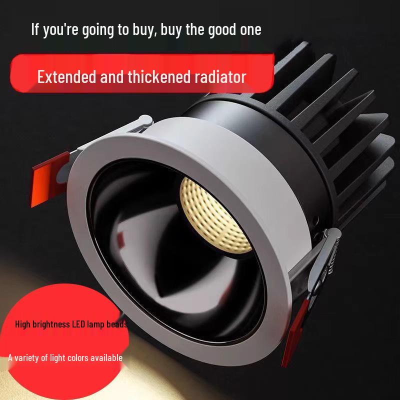 Hidden Anti-Glare LED Spotlight: Embedded Living Room Ceiling Downlight with Wall Washer