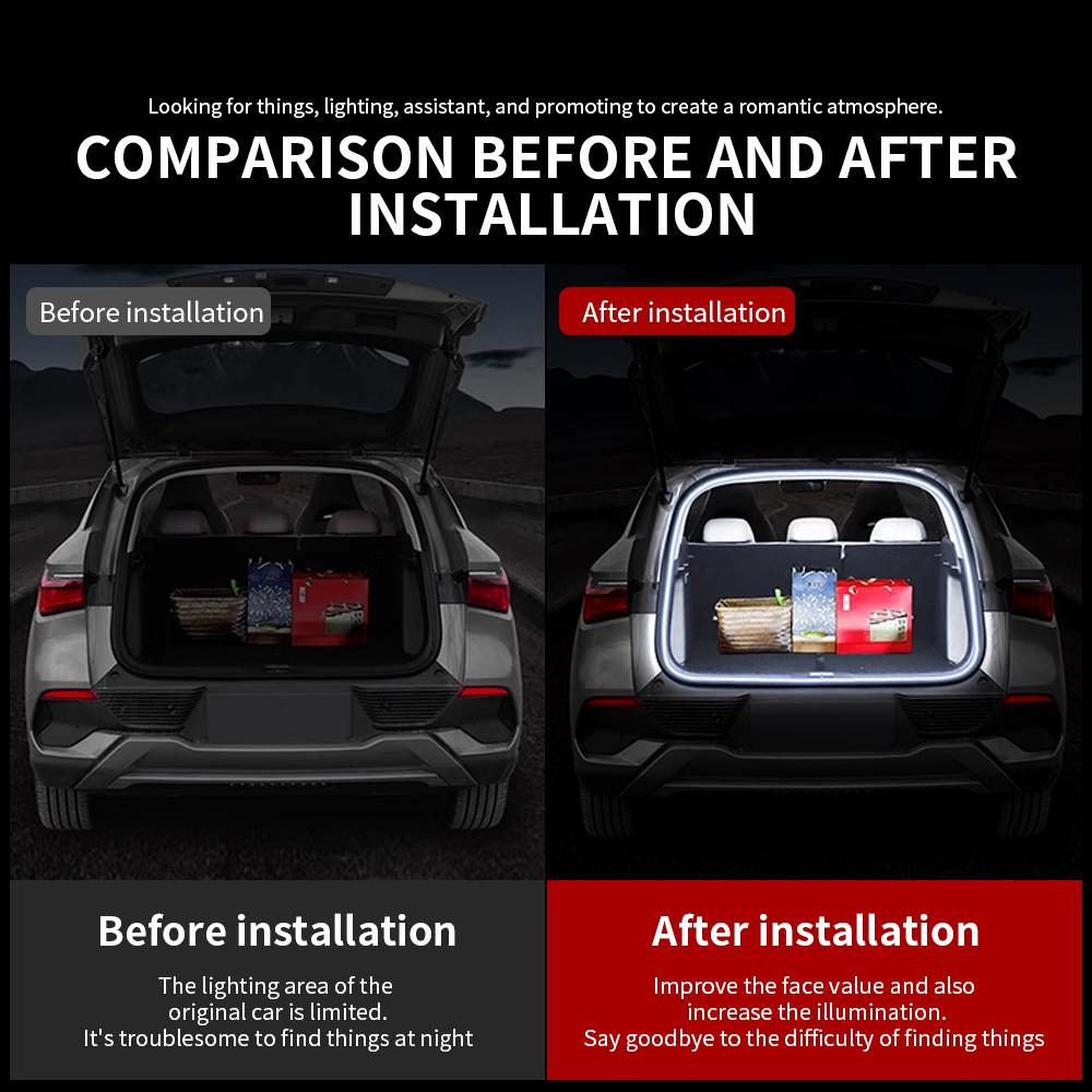 Car High Brightness Trunk Lighting LED Ambient Light Interior Decoration led sedan SUV MPV Automatic Sensing Tailgate Lamp Strip Neon Lights 4