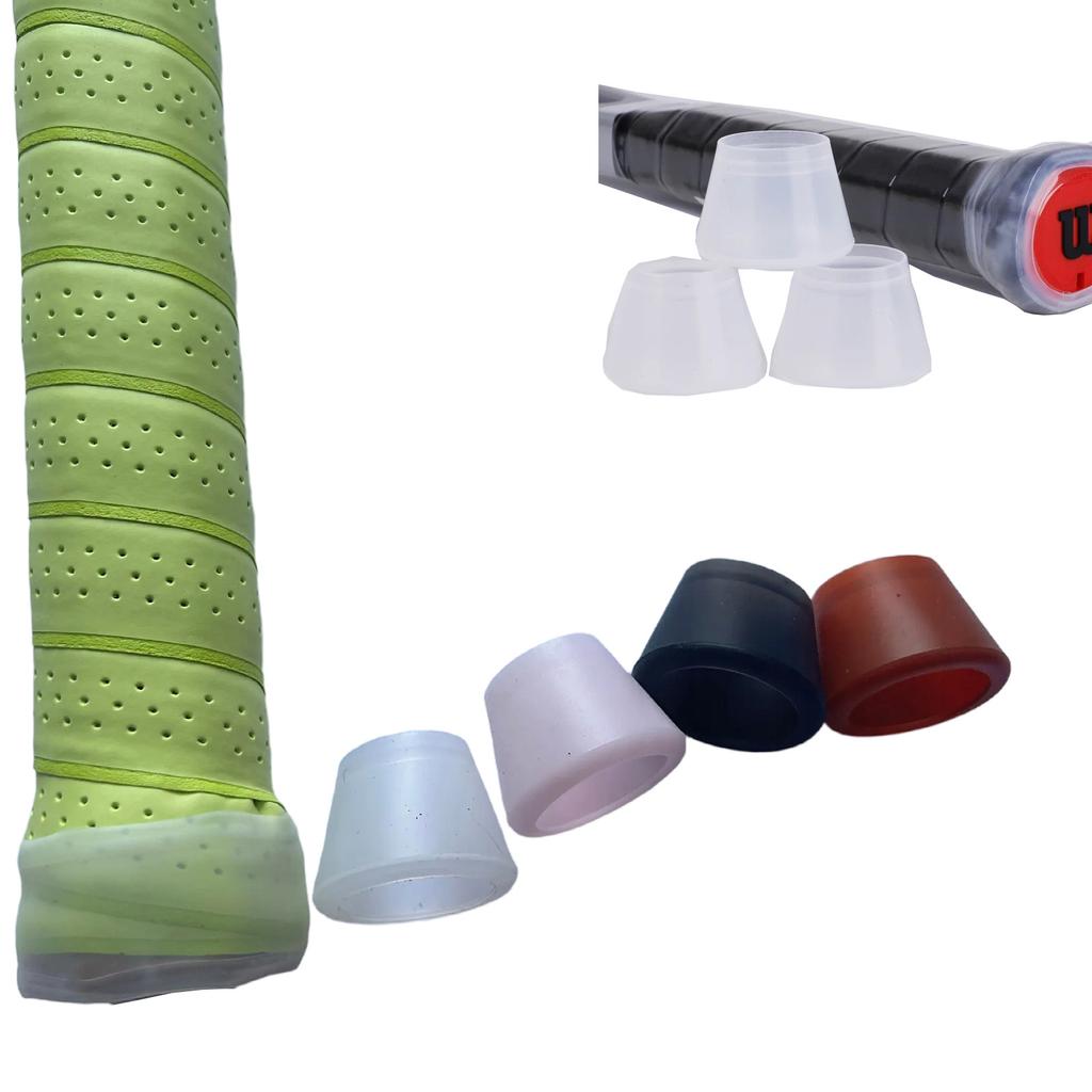 Silicone Tennis Racket Handle End Guard Cap Antislip Shock Absorber Protective Sleeve Durable Easy Install for Sports Competitio
