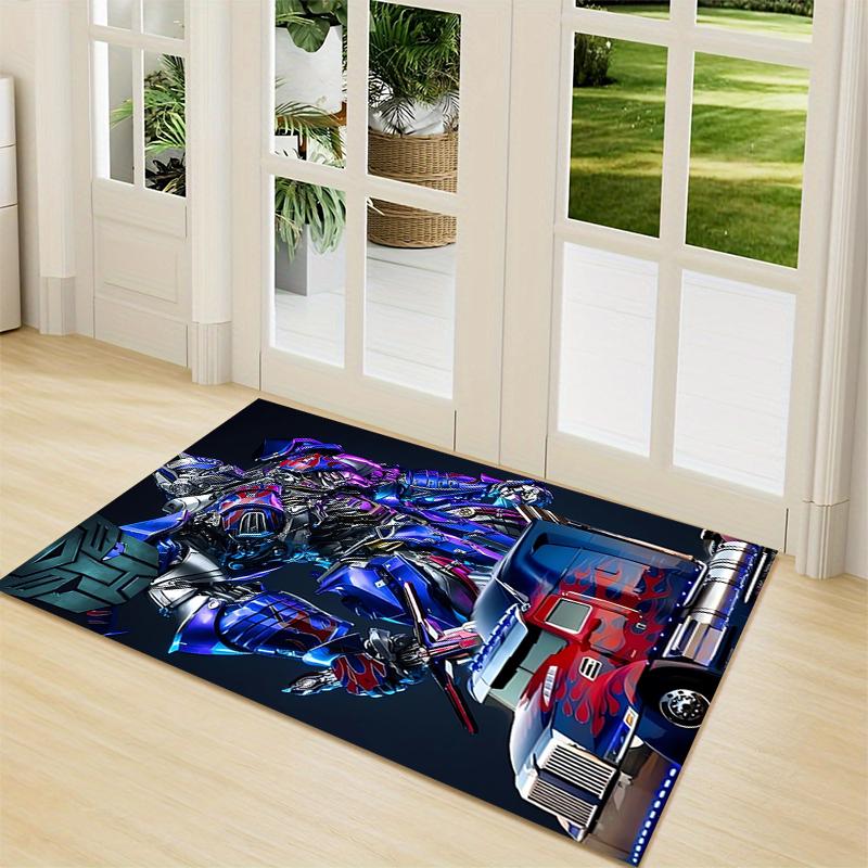 1Pc Transformers Optimus Prime Statue Carpet Rug Customizable Soft Washable Antislip Home Living Room Sofa Mats Personalized Rug 091782