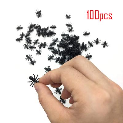 100PCS Plastic Simulated Insect Mini Ants Figure Toy Joke Toys Halloween Party Supplies