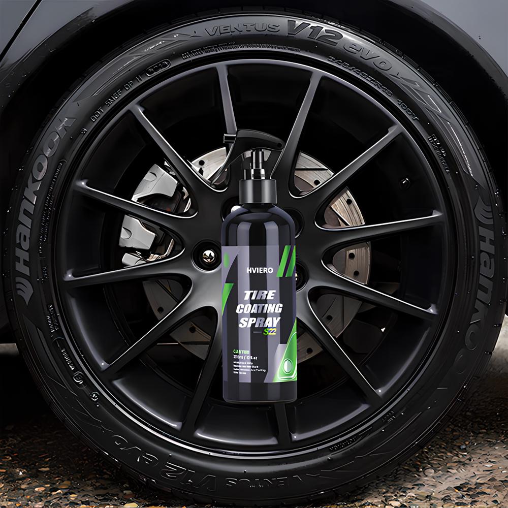 Tyre Gloss HVIERO S22 Tire Coating Spray Hydrophobic Sealant Wax for Car Wheel Auto Re-black Shine Chemistry Filler Rust Removal