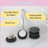 Stainless Steel Dish Scrubber Set With Handles For Deep Cleaning Kitchen Utensils