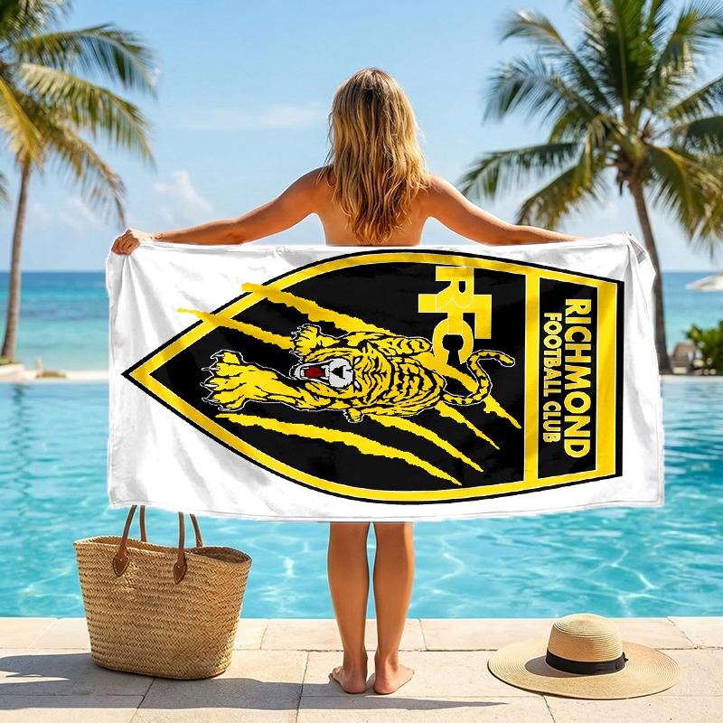 Richmond Tigers Fashion Beach Towel: Ideal for Summer Adventures Soft, Absorbent and Quick Drying Suitable for Swimming and Bathing