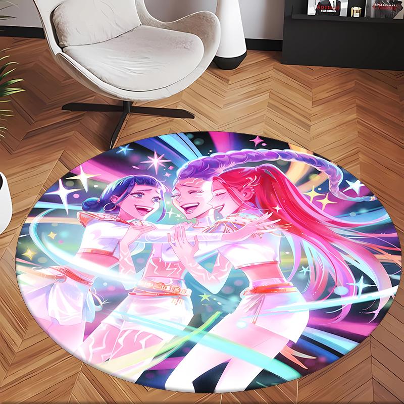 Huntrix (209) Round Office Rug Decorative Floor Rug for Office Bedroom Living Room and Home Space