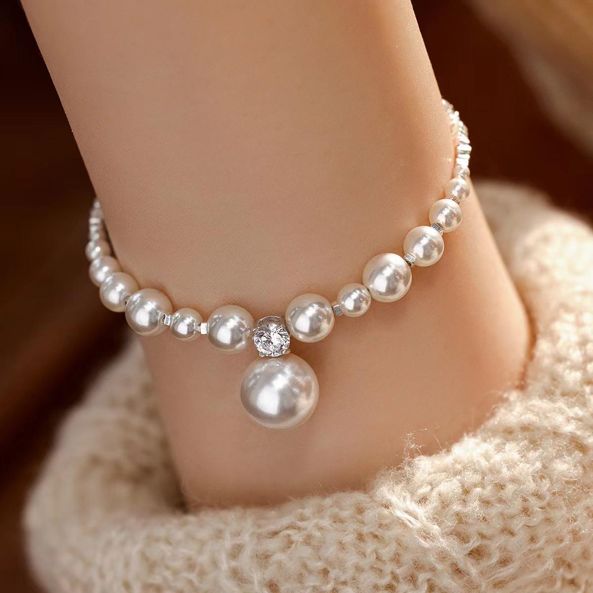 Elegant French Pearl & Silver Nugget Bracelet for Women - Light Luxury, High-End, Versatile Summer Accessory