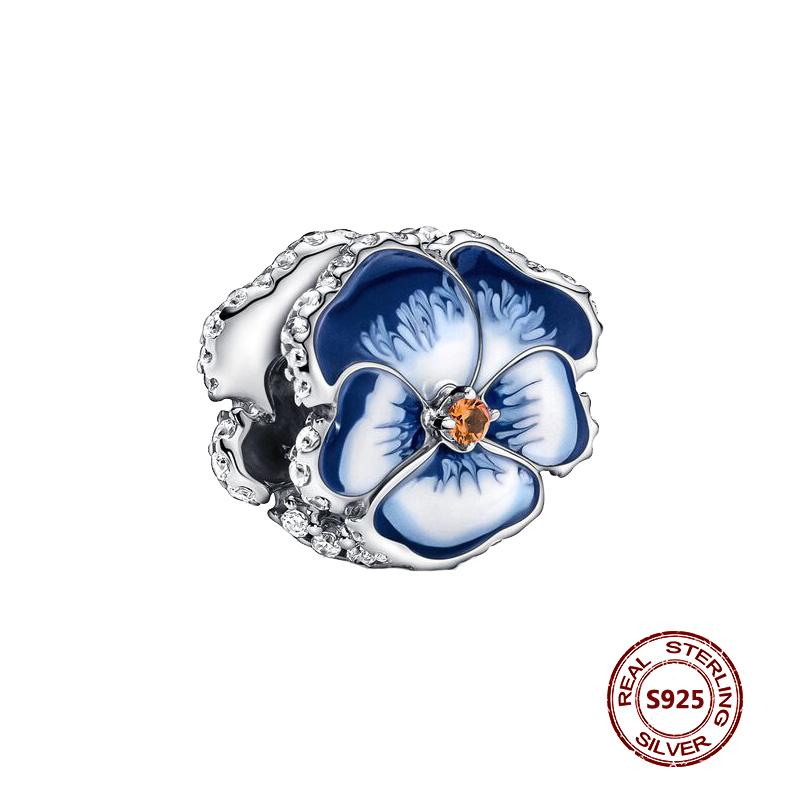 

Квіти талісмани Fit Браслети Соняшник 925 Срібло Тюльпан Сакура Ромашка Троянда Квіти Намистини Виготовлення прикрас своїми руками PJT863-C