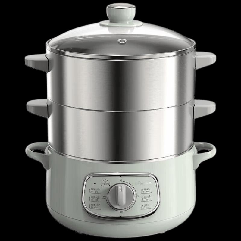 Bear 3-Layer Stainless Steel Electric Steamer & Multi-Cooker CN plug (adapter included)