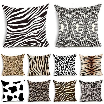 Kissenbezug mit Tier-, Leoparden- und Zebra-/Tiger-Druckmuster, für Zuhause, Wohnzimmer, Sofa, Dekoration, quadratisches Kissen