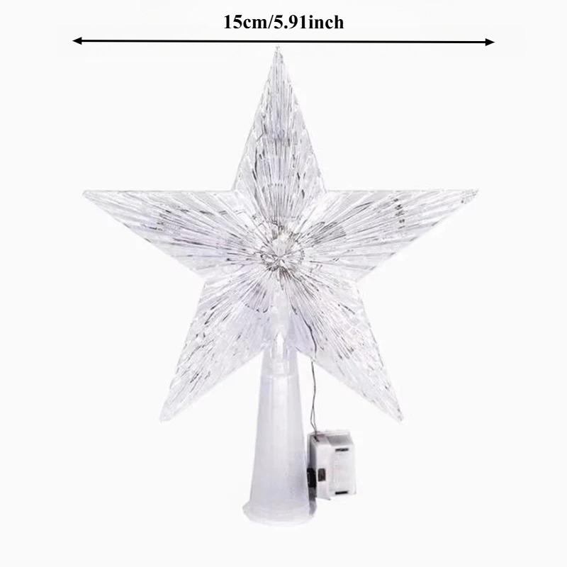 15cm Christmas Tree Decoration Stars Warm White Lights Home Room Decor LED Shining Lamp Xmas Festival TopStar Navidad 1.07in