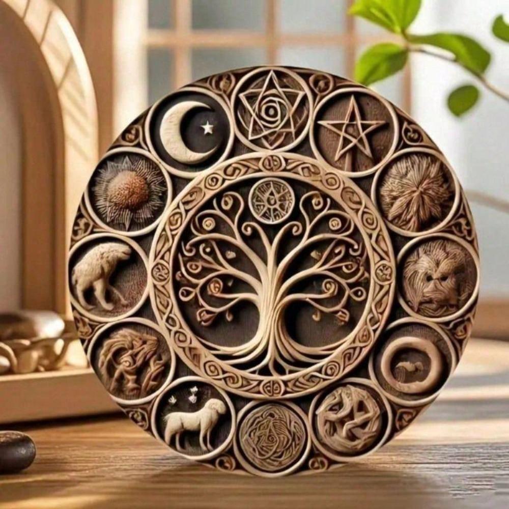 Metal Wall Art Celtic Tree of Life, Wiccan Home Decor Poster