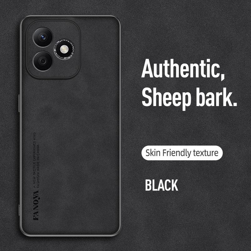 

EUCAGR Luxury Sheepskin PU Leather Silicone Case For Honor X8D Luxury TPU Phone Case For Honor X8D Back Cover Full Protection Honor X8D чёрный