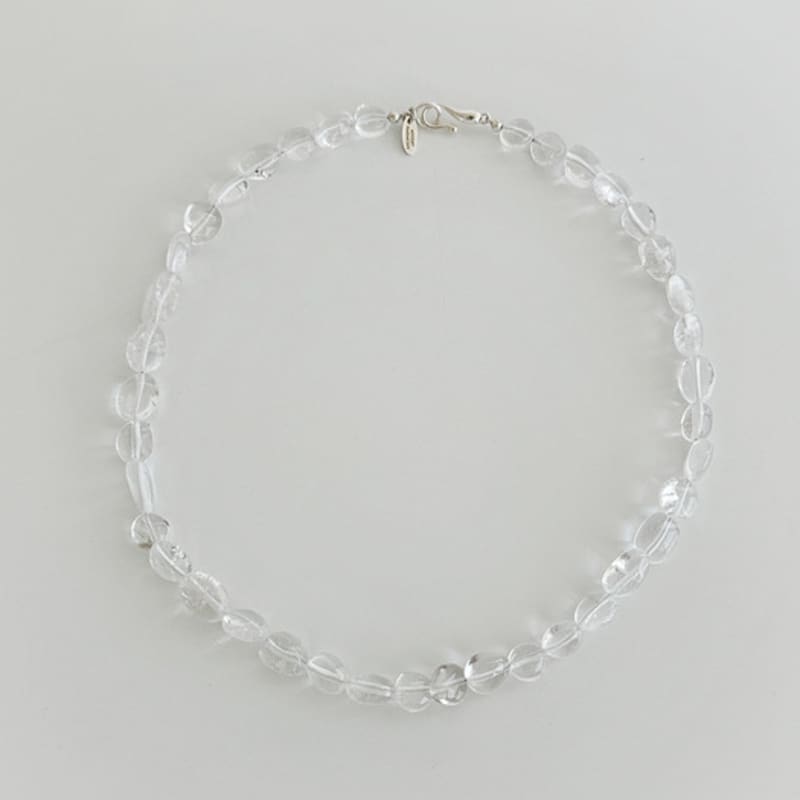 

August Harmony 925silver Pebble Quartz Gem Necklace One