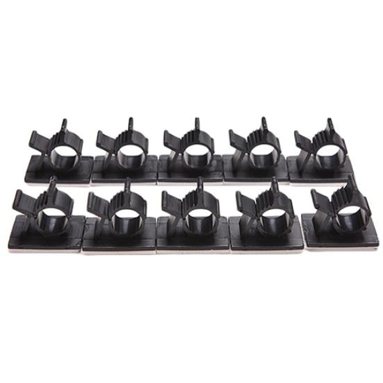 10Pcs Adhesive Backed Nylon Adjustable Cable Clips 16mm Wire Clamps Organizers