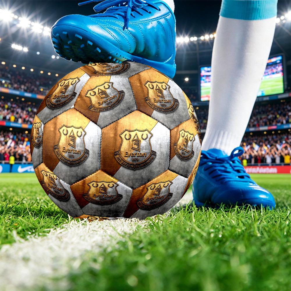 Balón de Fútbol Estampado del Everton Talla 5, Balón de Fútbol Antideslizante para Partido de Adultos, Souvenir para Aficionados al Fútbol