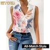 Bluse e Camicie Casual da Donna Senza Maniche Scollo a V