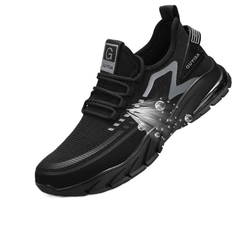 Arbeitsschuhe Herren Bruchsicher und Durchstichfest Fliegengewebt Bequem und Rutschfest Sicherheitsschuhe