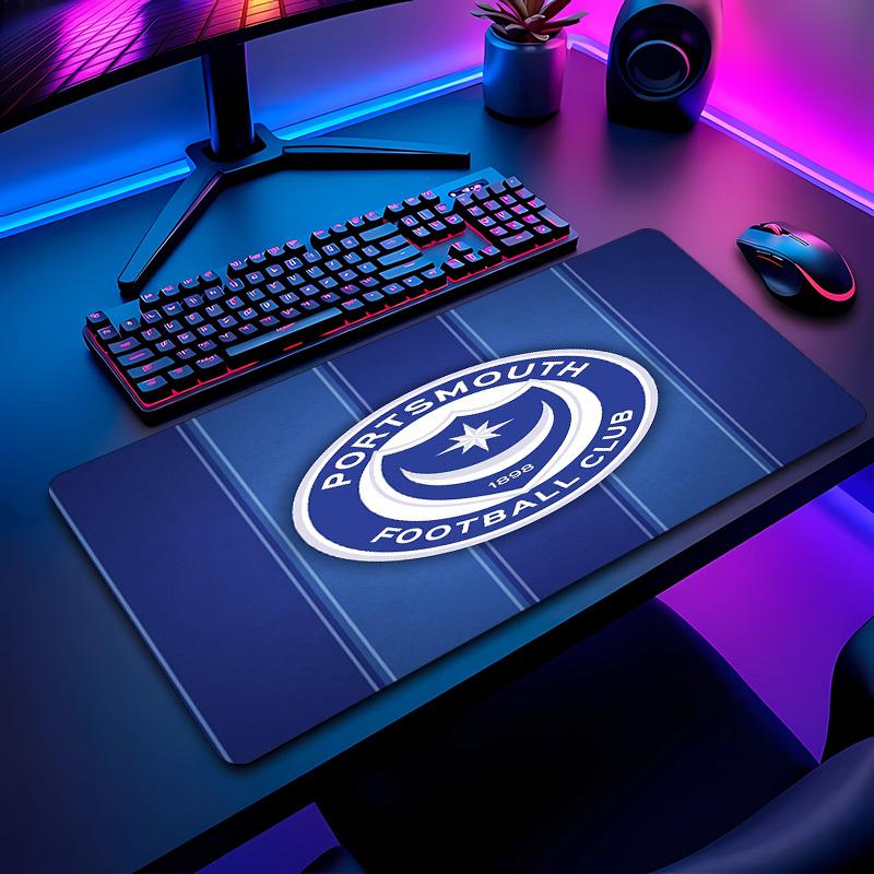 Portsmouth FC Football Pattern Mouse Pad Non?Slip Rubber Base Gaming Mousepad For Desk Office Home