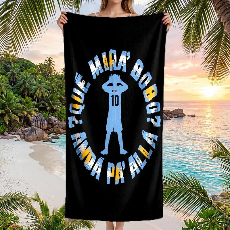Lionel Messi Strandtuch Weiches Mikrofaser-Sommertuch Schnelltrocknendes Saugfähiges Handtuch für Strand, Schwimmbad, Reisen