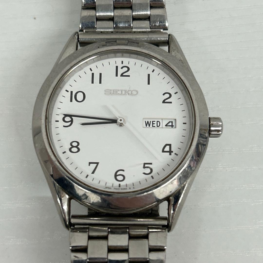 SEIKO 7n43-9080 Men s Watch Silver Out of Battery