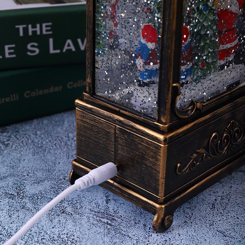 Christmas Wind Lanterns: Santa Claus Retro Water Bucket with Music & Light