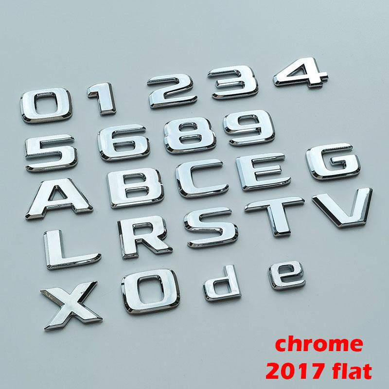 ABAL1 2.3cm DIY Flat Letters Numbers ABS Car Emblem for MB Since 2017 Trunk Nameplate Logo Sticker Chrome Glossy Matte Black