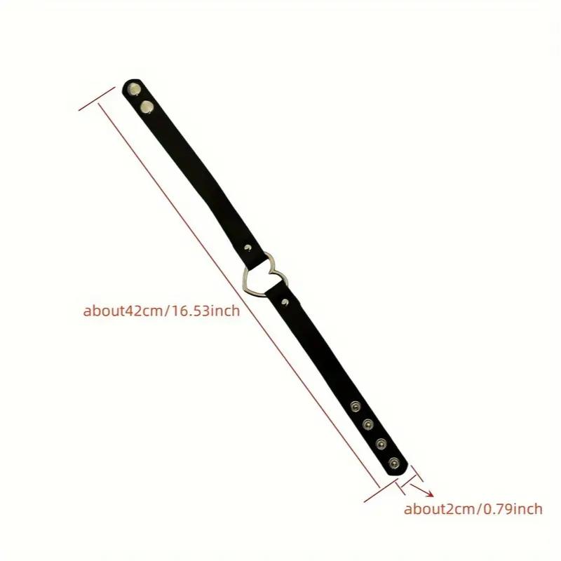 Women's Fashionable and Sexy Punk Style Necklace with a Heart-shaped PU Leather Material Collar