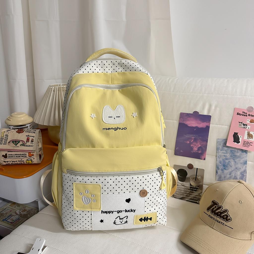 Schoolbag cute college schoolbag female niche design versatile Korean ins college style junior high school students lightweight backpack