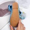 Girls' Princess Shoes Blue Elsa Crystal Shoes New Spring and Autumn Model for Young Children, Flat Single Shoes for Girls, Soft Sole Shoes