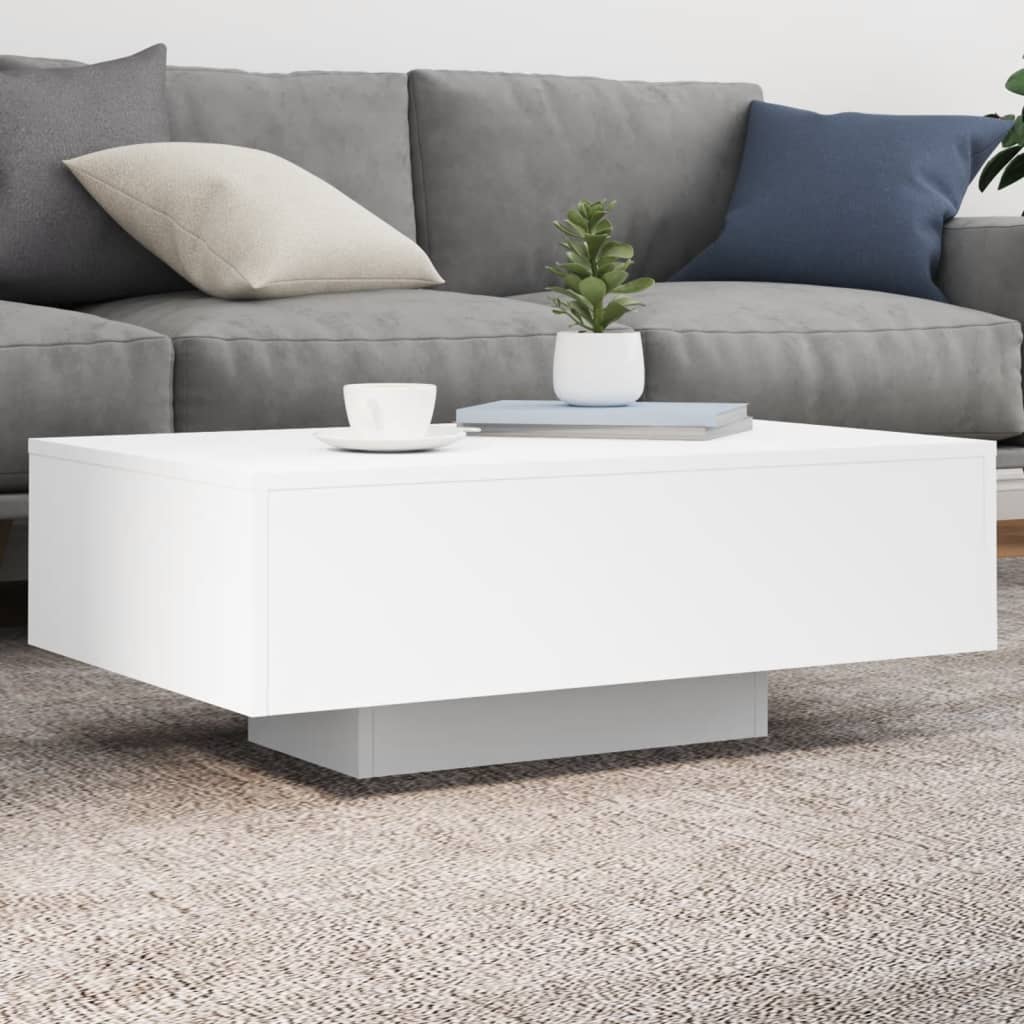 Moderner, Minimalistischer Und Eleganter Couchtisch Mit LED-Lampe, Beistelltisch Für Das Wohnzimmer, Niedriger Ablagetisch, 85x55x31 Cm