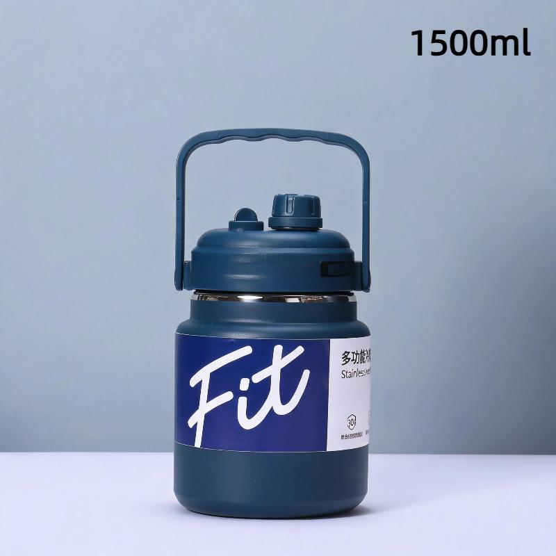 Stainless Steel Insulated Water Jug Food Grade Leak Proof Lid 24H Heat Cold Retention for Picnic Beach Trips