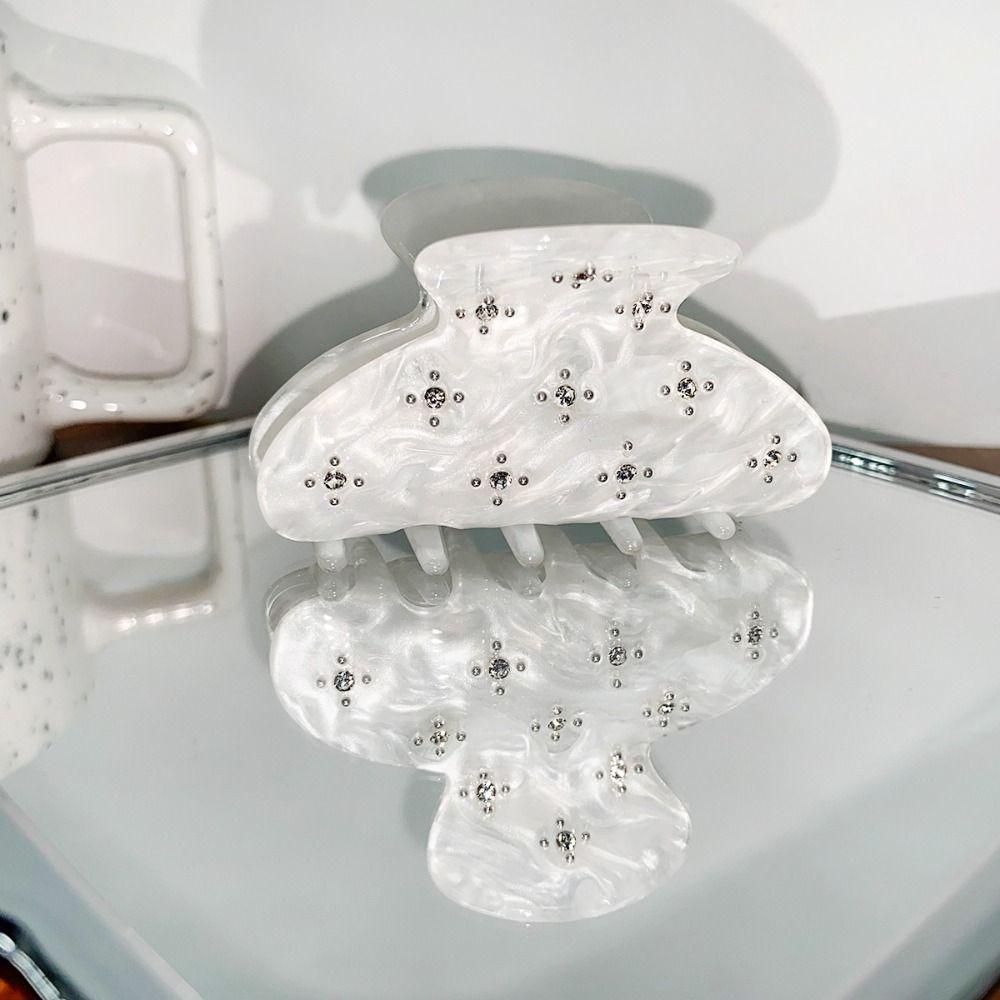 Rhinestone Transparent Acetate Hair Claw Butterfly Rhinestone Hair Claw  Streetwear
