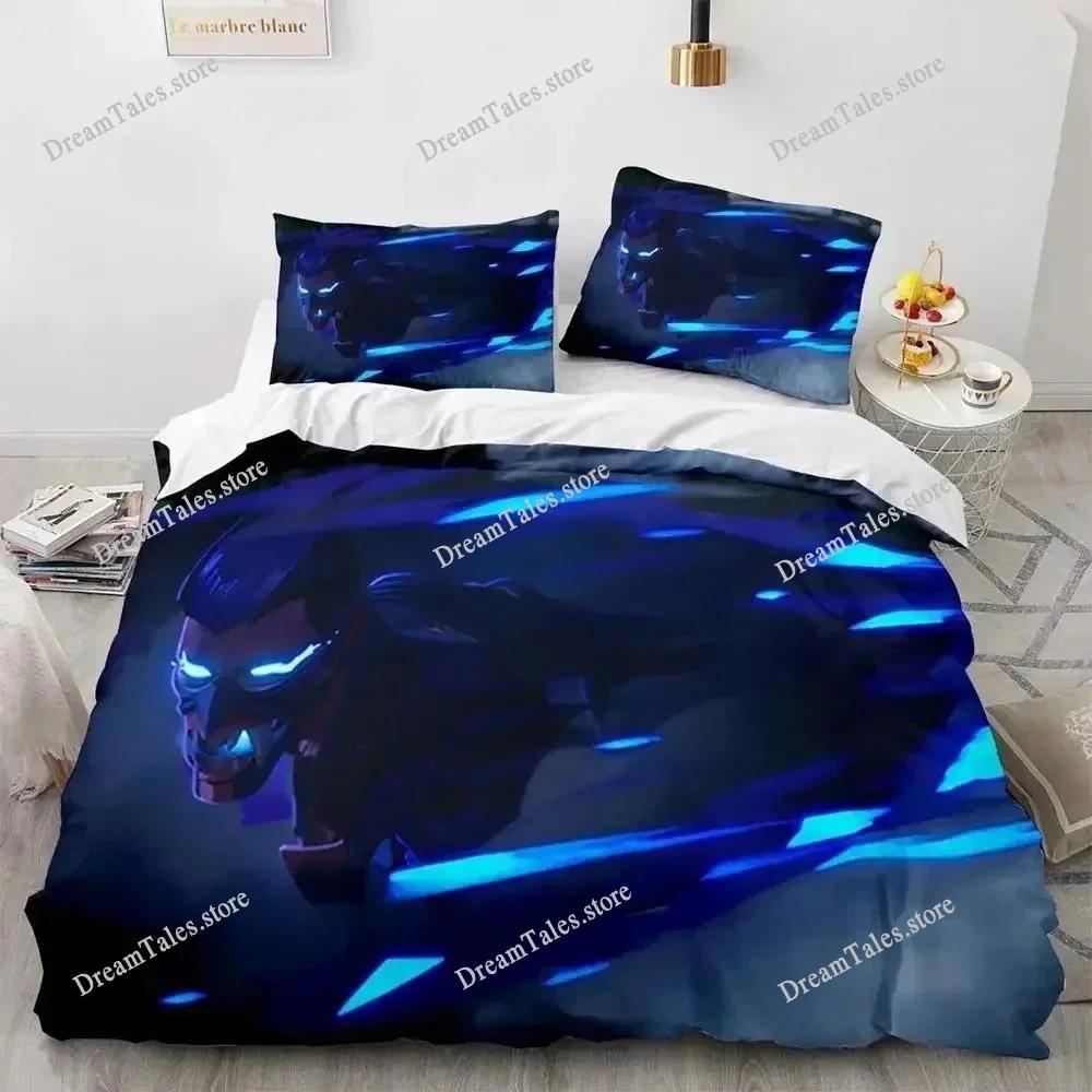 Game Valorant Neon Bedding Set Boys Girls Twin Queen Size Duvet Cover Pillowcase Bed Kids Adult Fashion Home Textileextile741