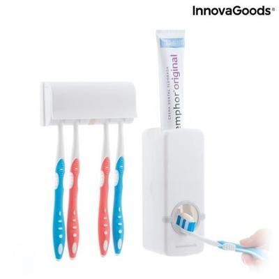 Wall-mounted Toothpaste Dispenser – – With Toothbrush Holder