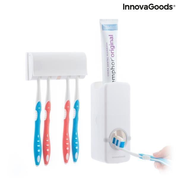 Distributeur dentifrice + porte-brosses - Innovagoods