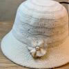 Basin Hat New Women's Autumn and Winter Foldable Fashion Warm Pearl Flower Bucket Hat
