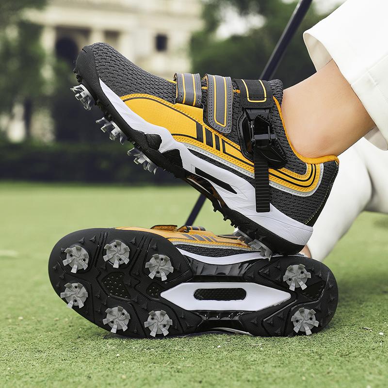 Men Women Golf Shoes Walking Leather Sneakers Outdoor Flat Shoes Professional Golf Shoes Big Size Black Red