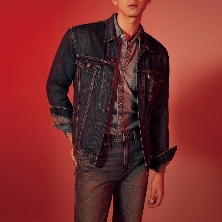 Levis Loose Casual Denim Jacket Men jackets Dark-Blue 72334-0352