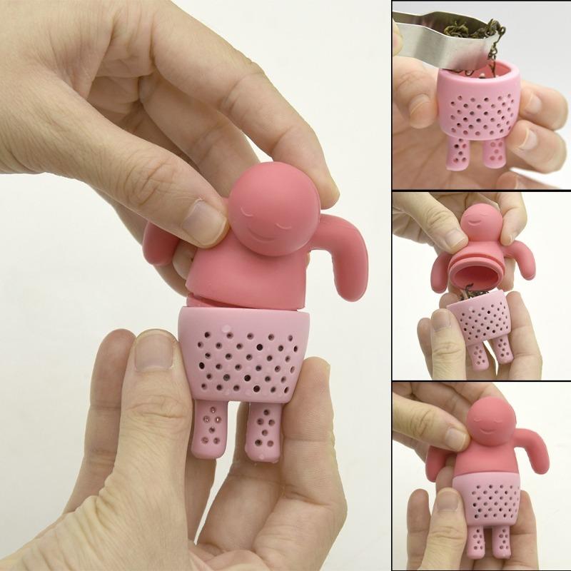1pc Creative tea set, tea filter, lazy bath, villain tea leak bag, creative silicone cartoon girl tea maker